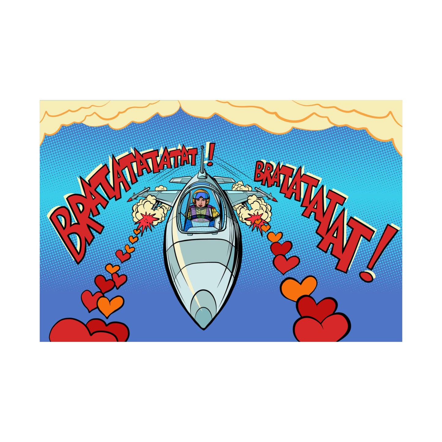 Hearts Incoming | Pop Art Aviatrix | Poster