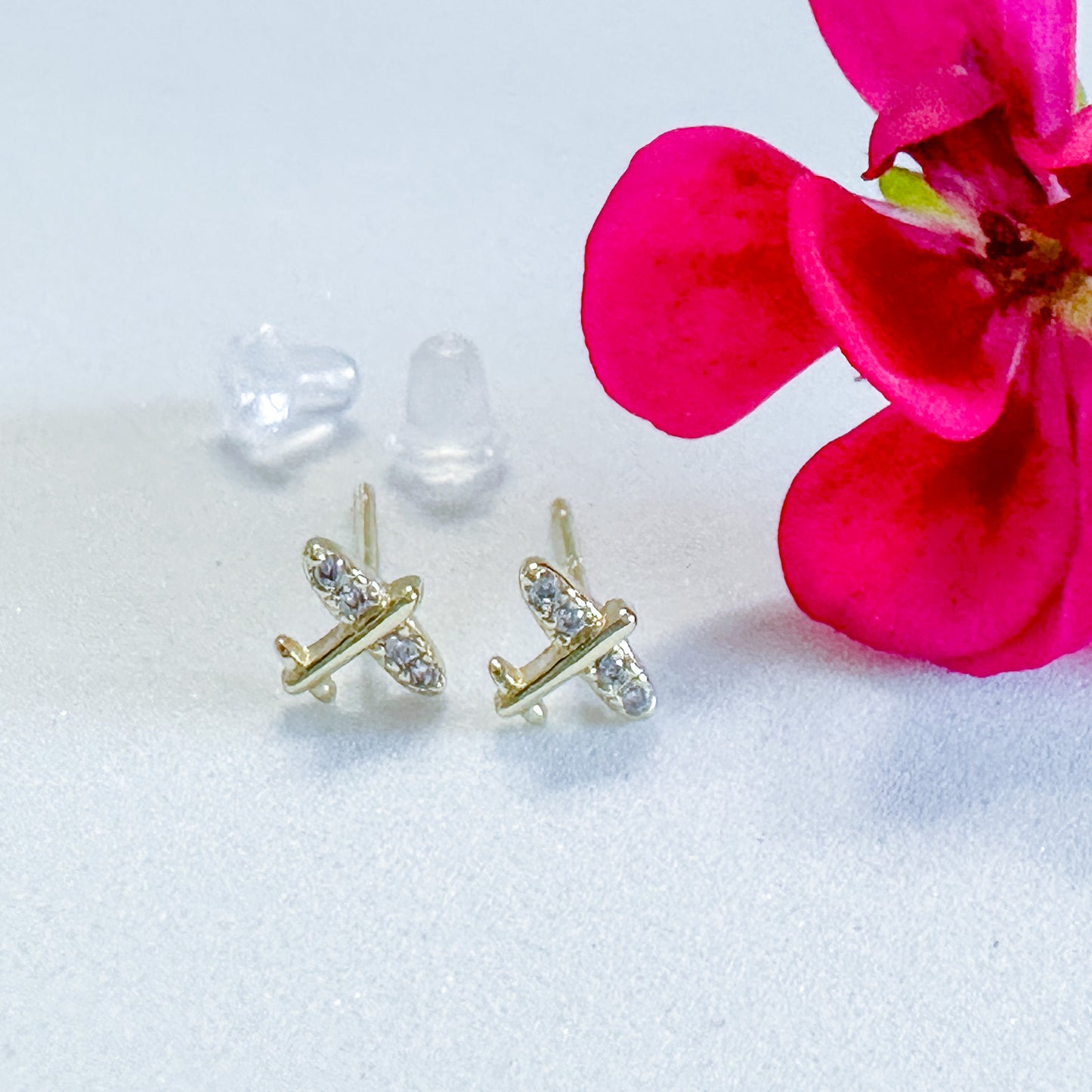 Tiny Airplane Stud Earrings
