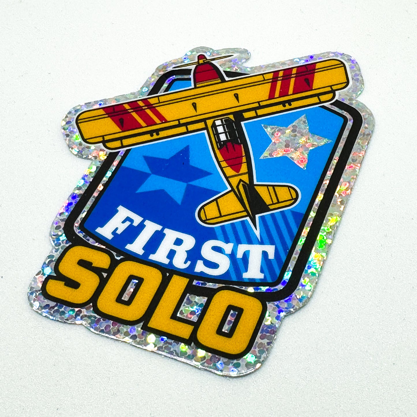 First Solo Glitter Sticker