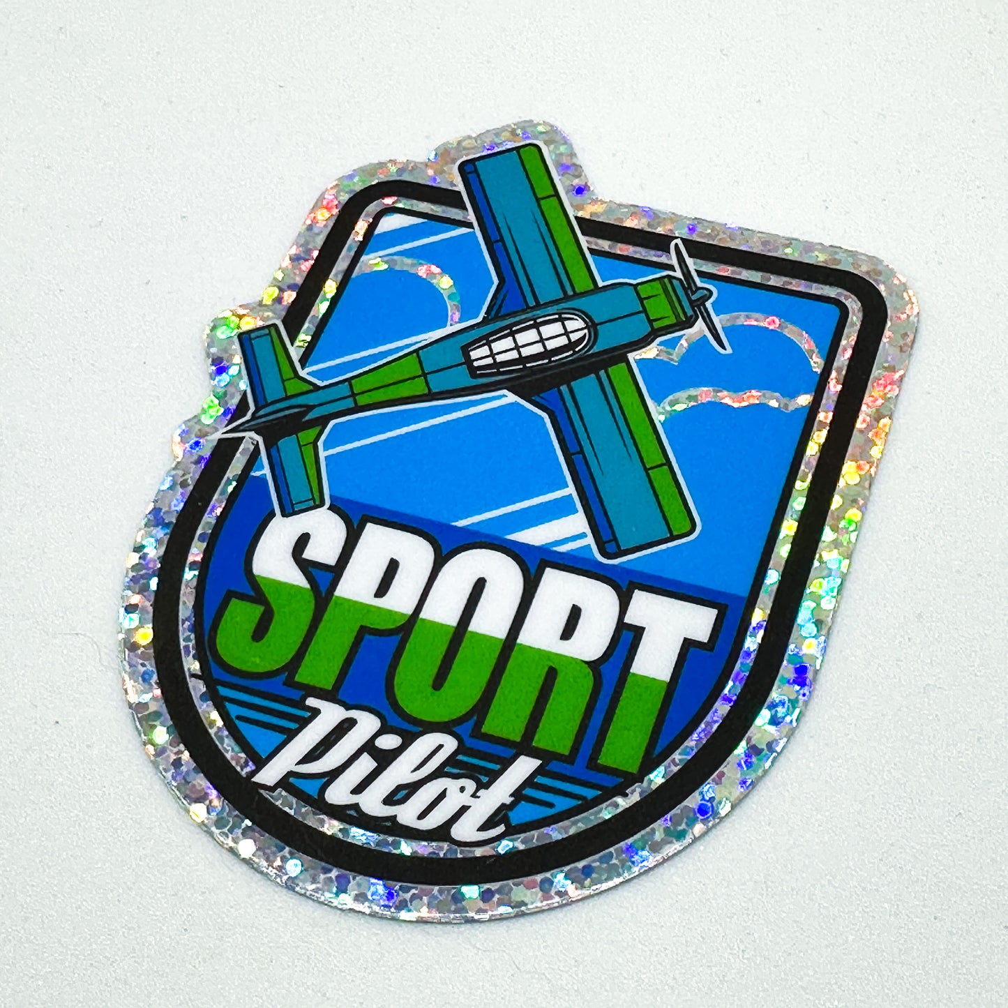 Sport Pilot Glitter Sticker