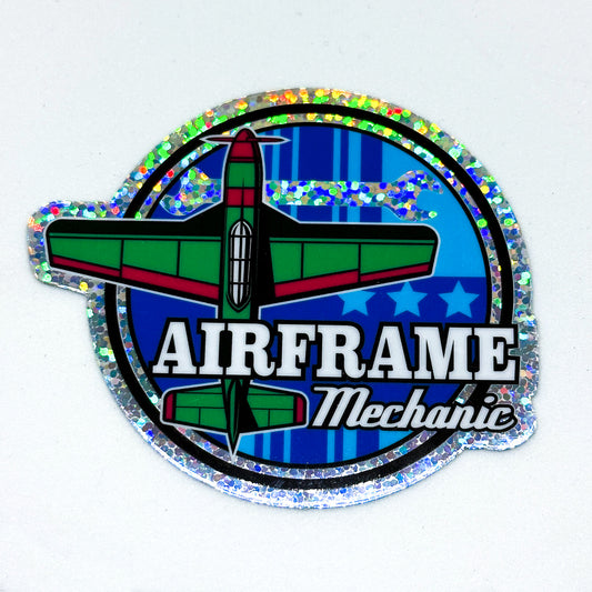 Airframe Mechanic Glitter Sticker