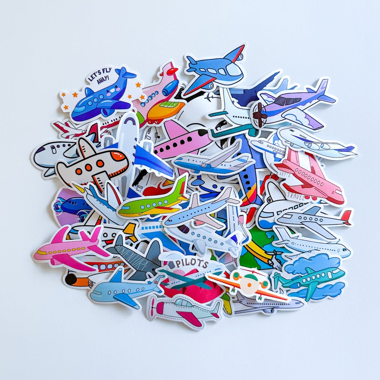 Cute Airplane Stickers - 50 pcs.