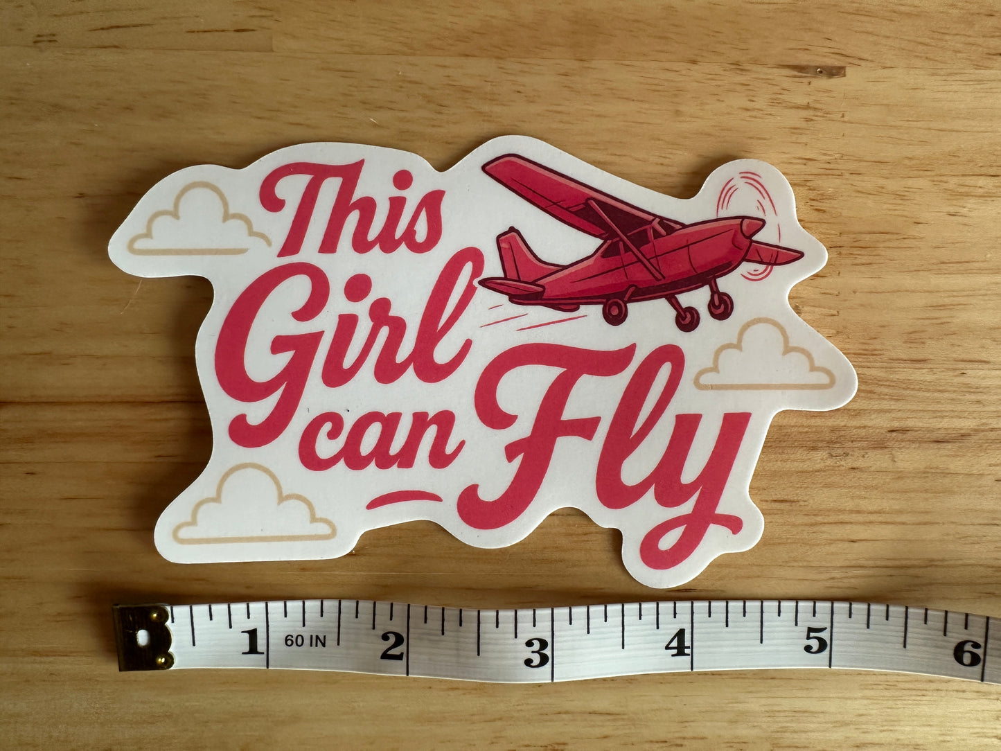 This Girl Can Fly 5" sticker