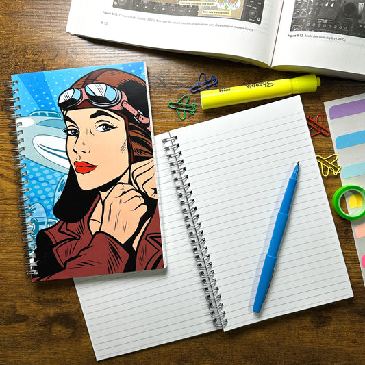Pop Art Female Pilot Spiral Notebooks
