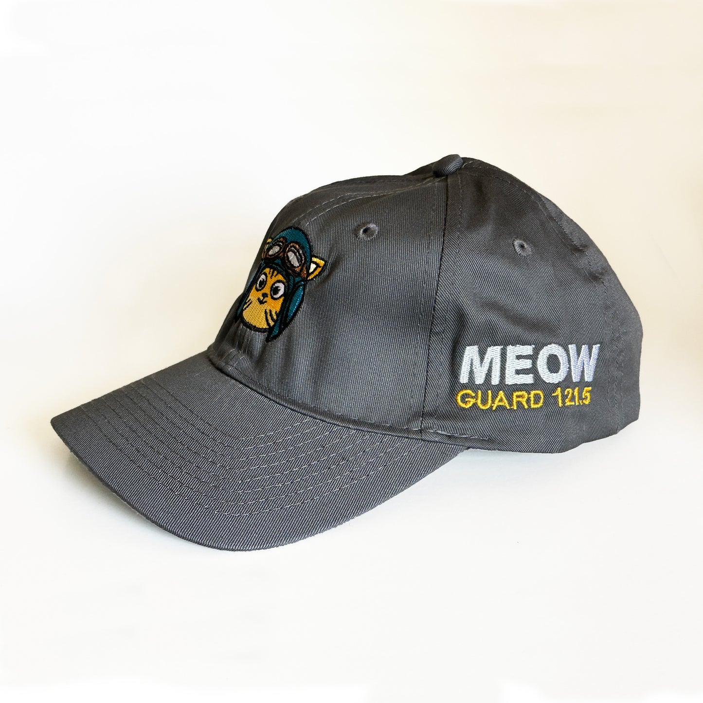 Meow on Guard 121.5 Embroidered Pilot Baseball Hat