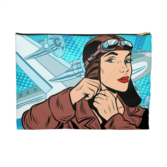 Preflight Focus | Pop Art Aviatrix Zippered Accessory Pouches