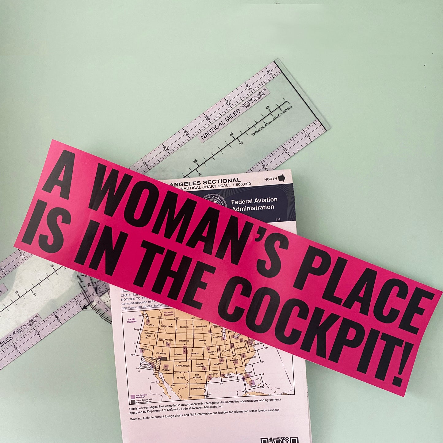 A Woman's Place Is In The Cockpit | Historic Bumper Sticker