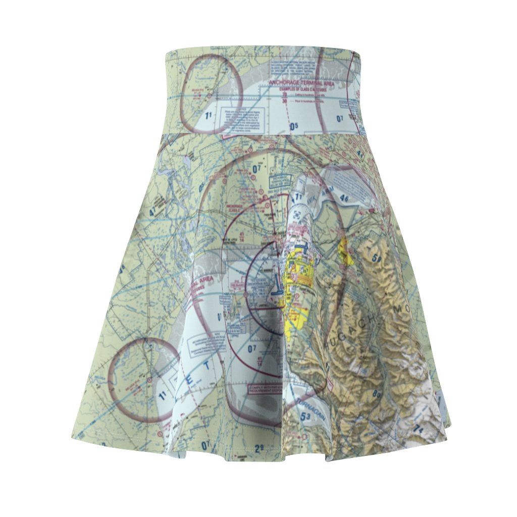 Anchorage Terminal Chart | Women's Skirt All Over Prints for women in aviation