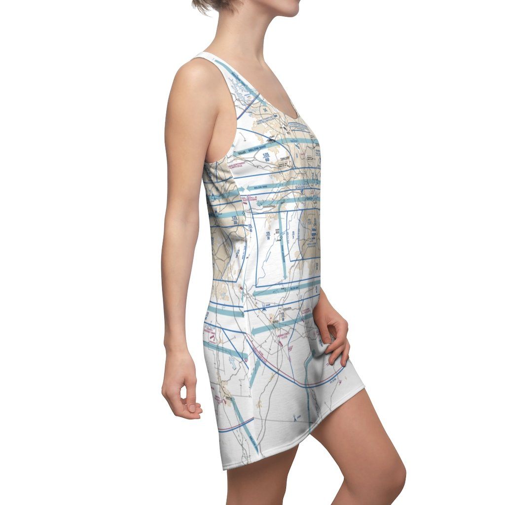 Atlanta Women's Flyway Chart Racerback Dress All Over Prints for women in aviation