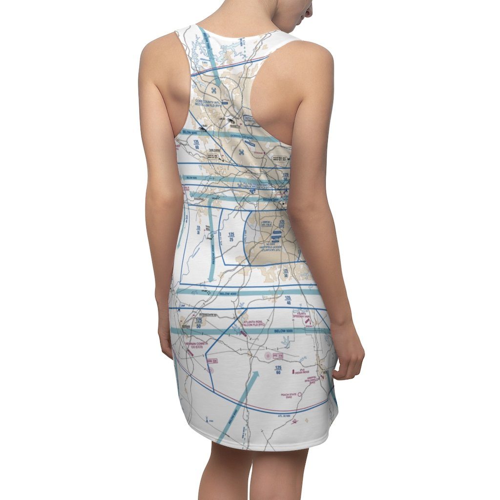 Atlanta Women's Flyway Chart Racerback Dress All Over Prints for women in aviation