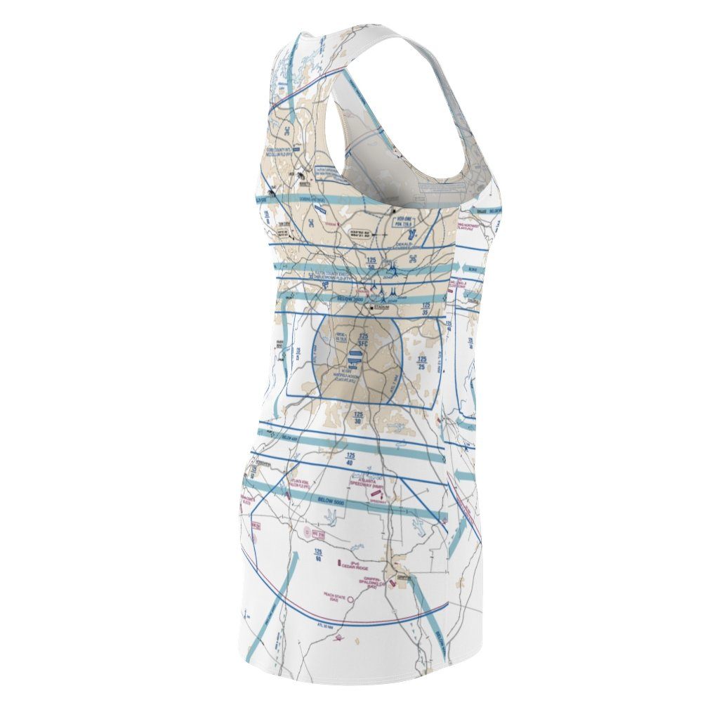 Atlanta Women's Flyway Chart Racerback Dress All Over Prints for women in aviation