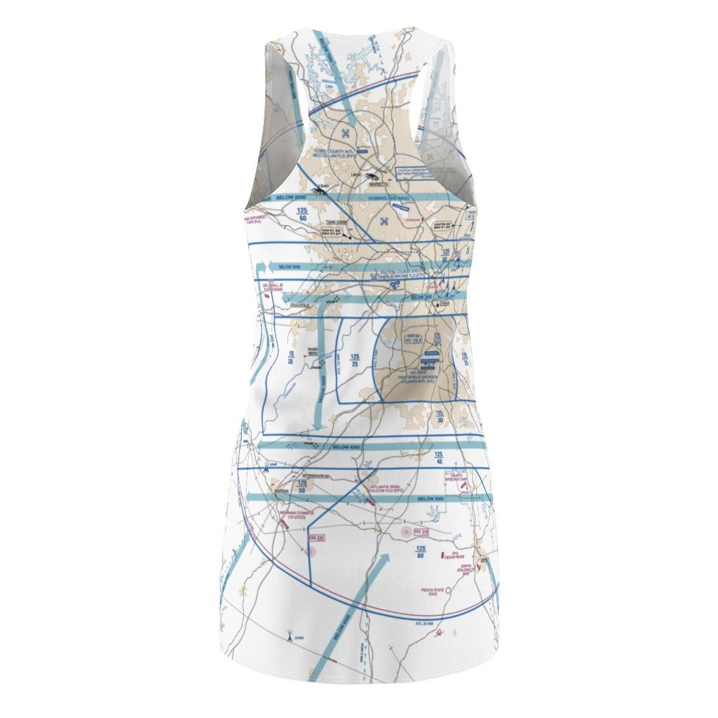 Atlanta Women's Flyway Chart Racerback Dress All Over Prints for women in aviation