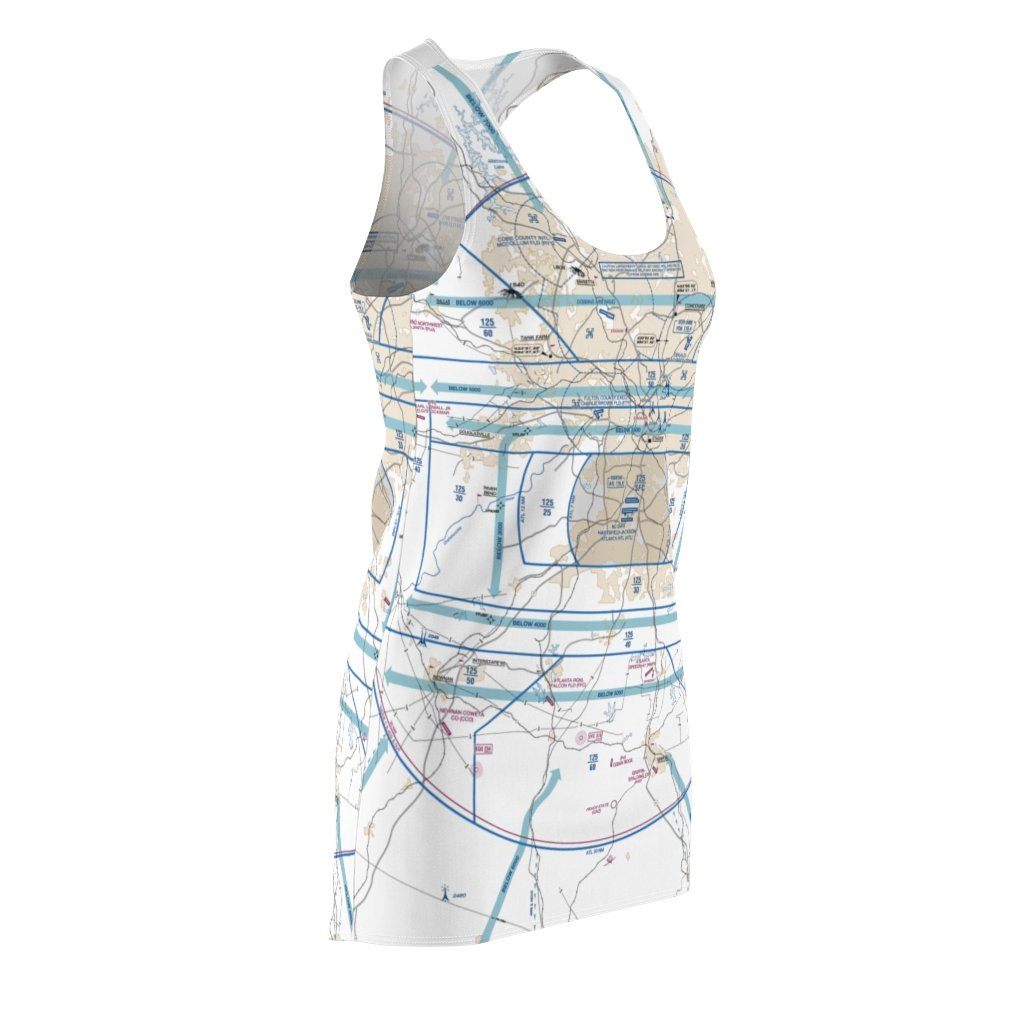 Atlanta Women's Flyway Chart Racerback Dress All Over Prints for women in aviation