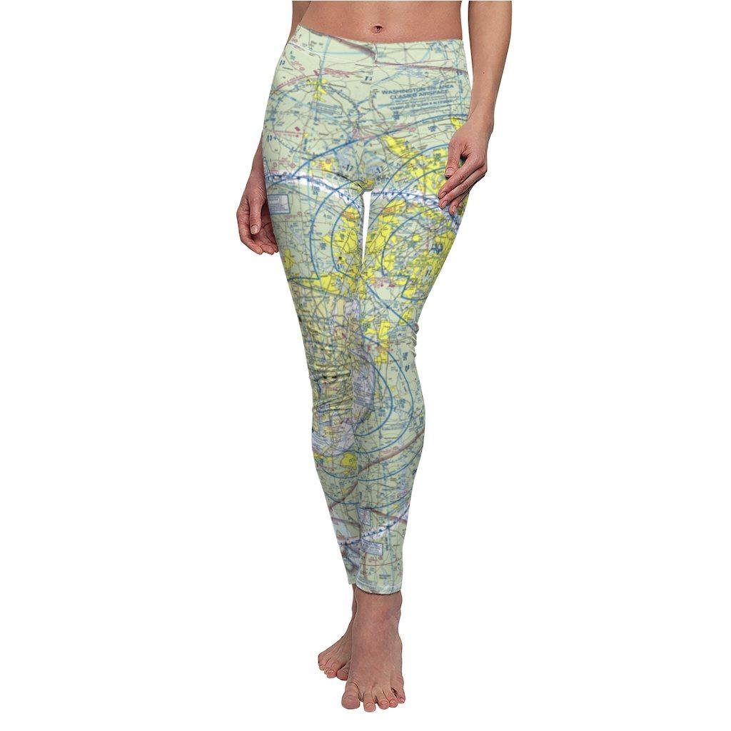 Baltimore Washington BWI DCA LGA Chart | Women's Casual Leggings All Over Prints for women in aviation