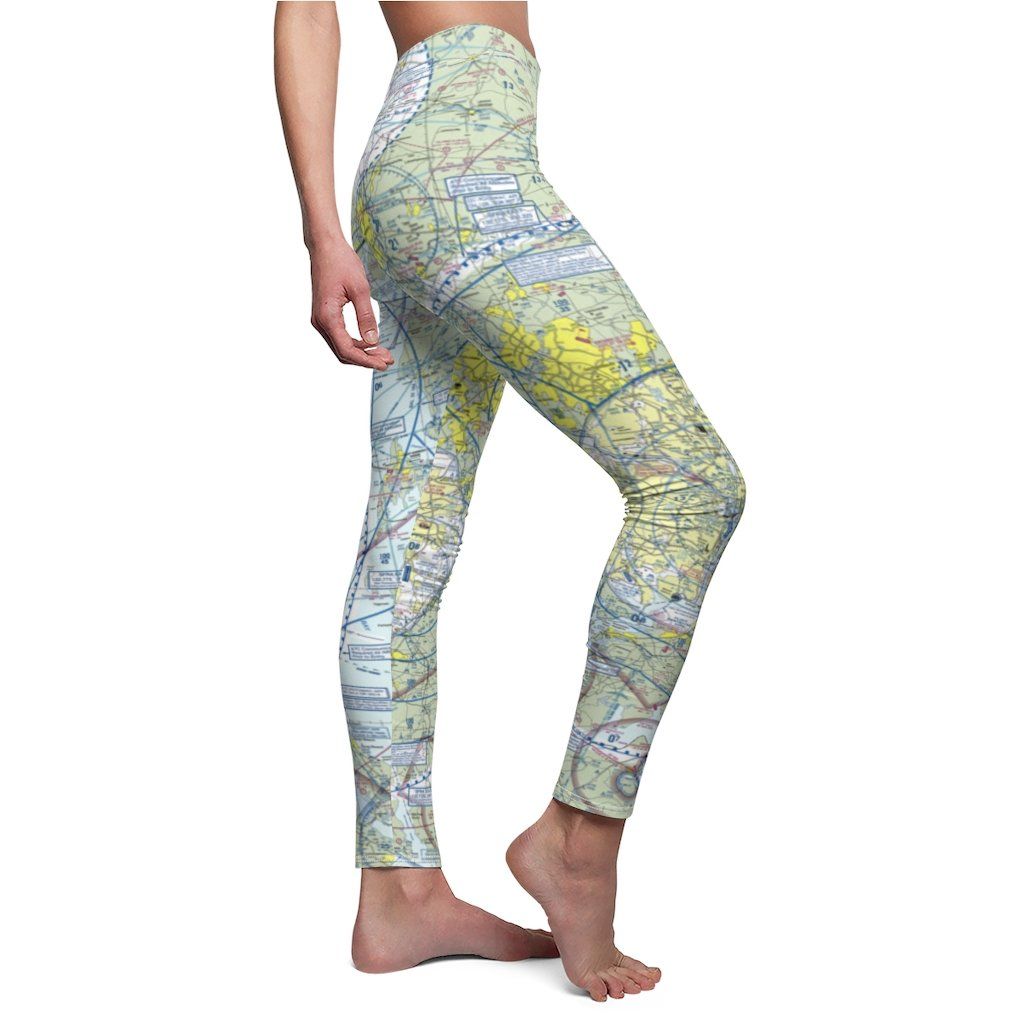 Baltimore Washington BWI DCA LGA Chart | Women's Casual Leggings All Over Prints White M for women in aviation