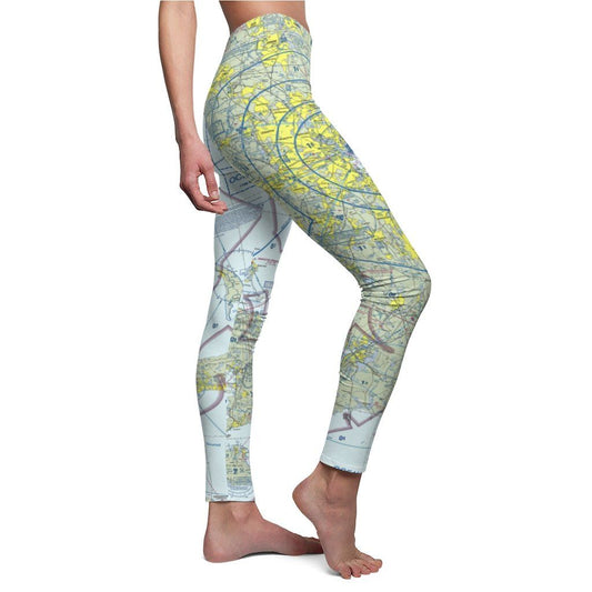 Boston BOS Chart | Women's Casual Leggings All Over Prints White M for women in aviation