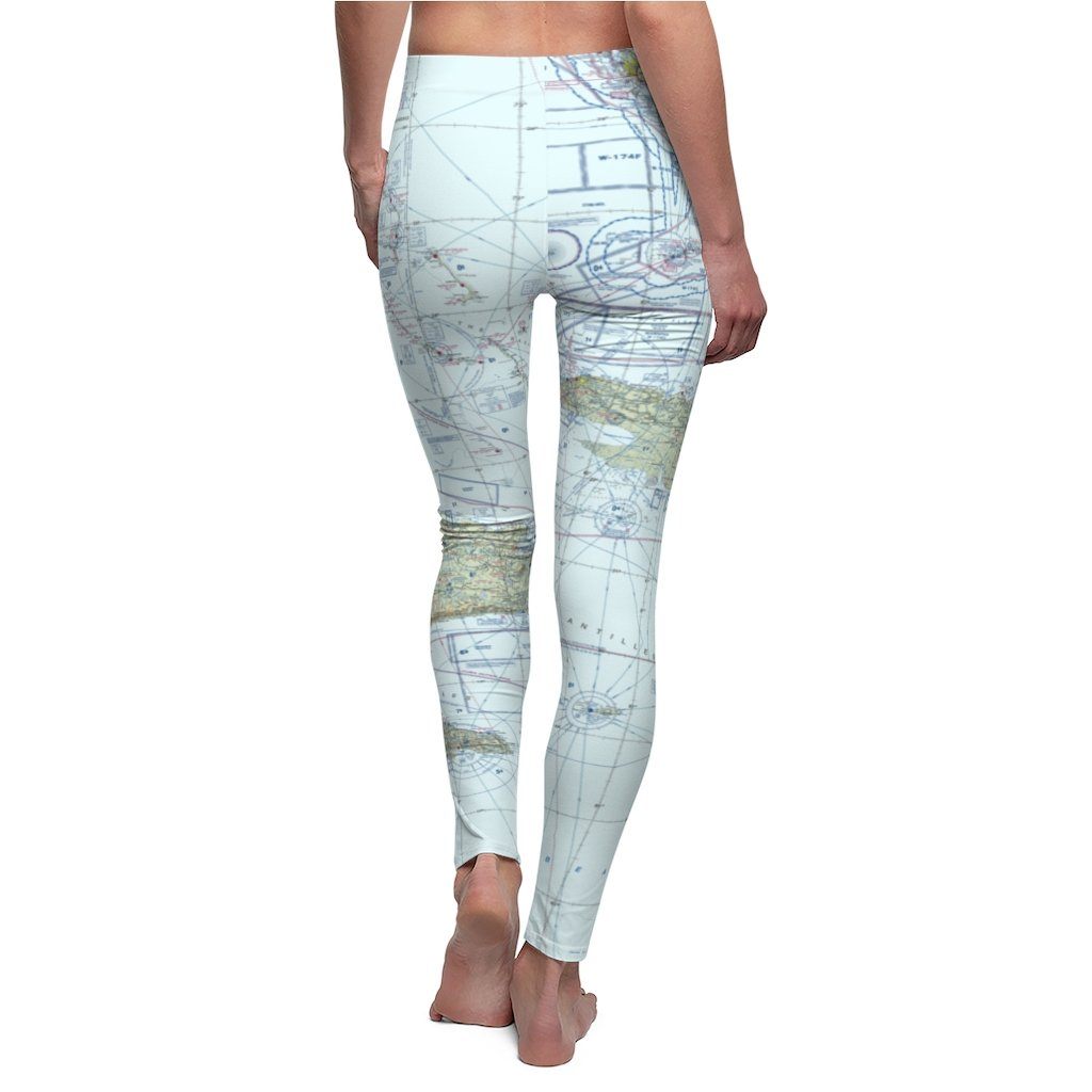 Caribbean Chart | Women's Casual Leggings All Over Prints for women in aviation