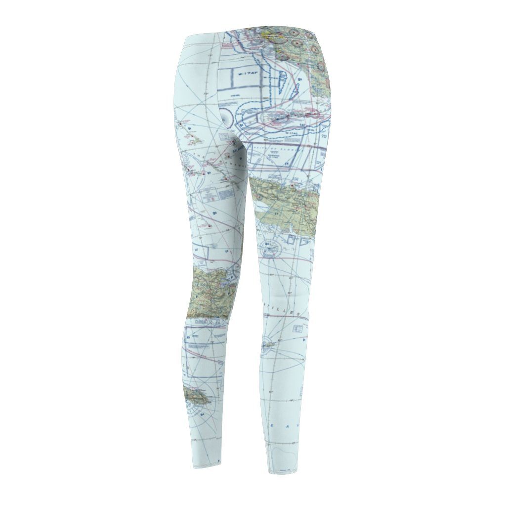 Caribbean Chart | Women's Casual Leggings All Over Prints for women in aviation