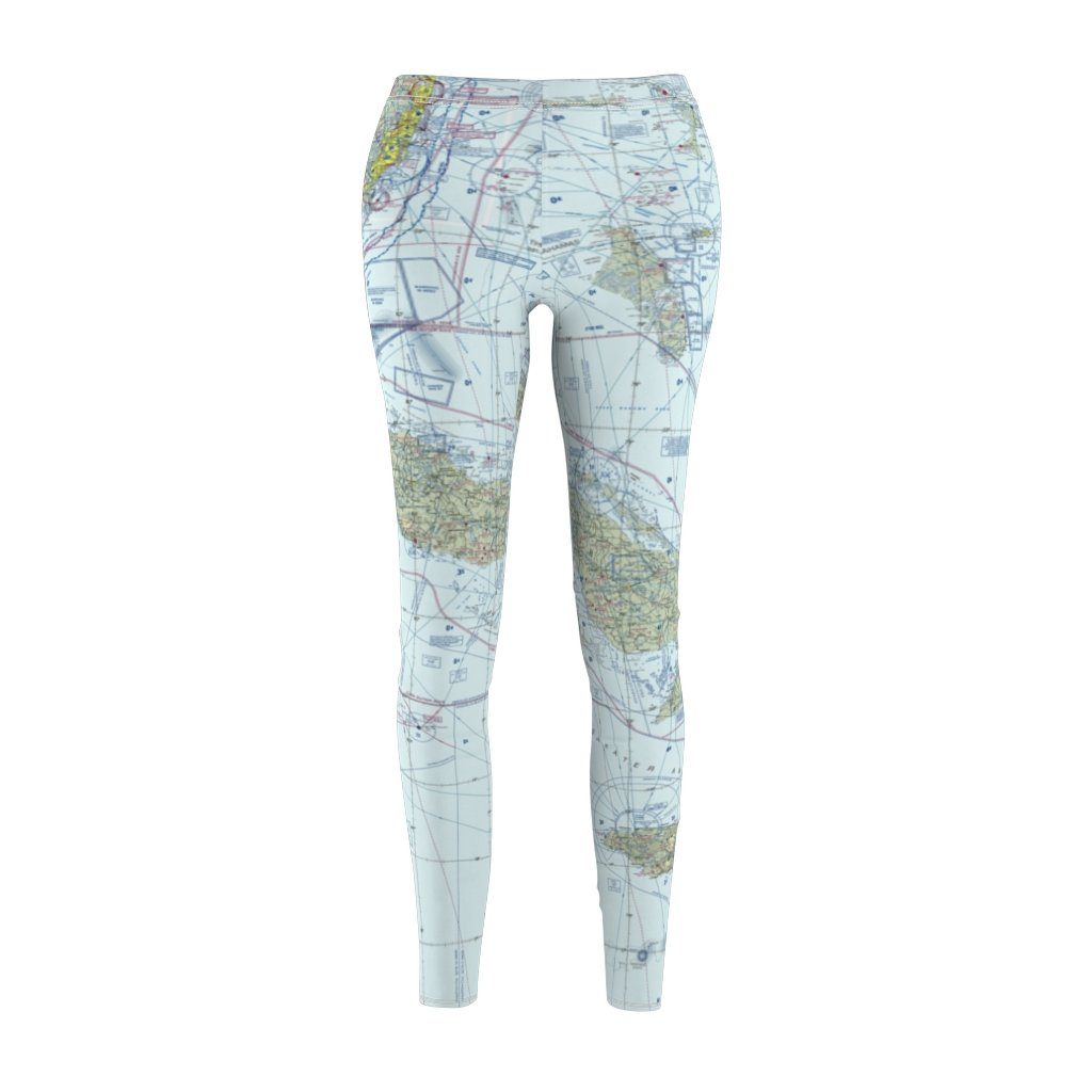 Caribbean Chart | Women's Casual Leggings All Over Prints for women in aviation