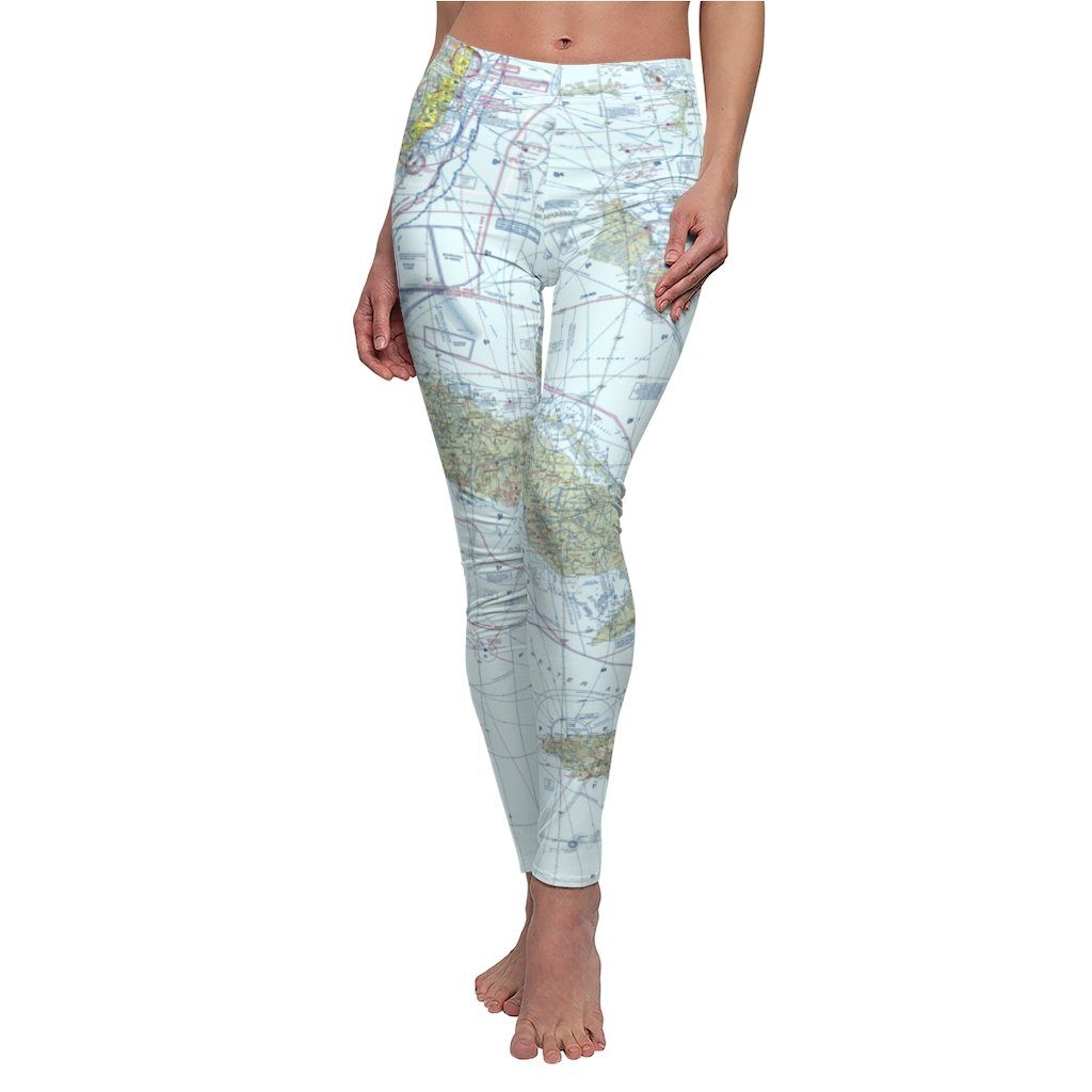 Caribbean Chart | Women's Casual Leggings All Over Prints for women in aviation