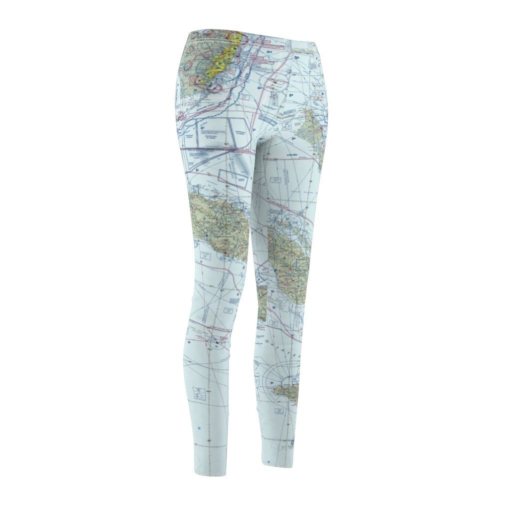 Caribbean Chart | Women's Casual Leggings All Over Prints for women in aviation
