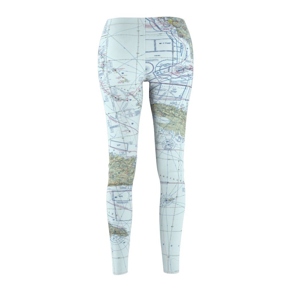Caribbean Chart | Women's Casual Leggings All Over Prints for women in aviation