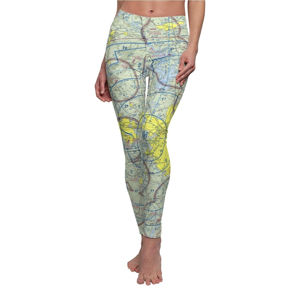 Charlotte CLT Chart | Women's Casual Leggings All Over Prints for women in aviation