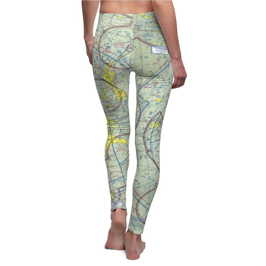 Charlotte CLT Chart | Women's Casual Leggings All Over Prints for women in aviation