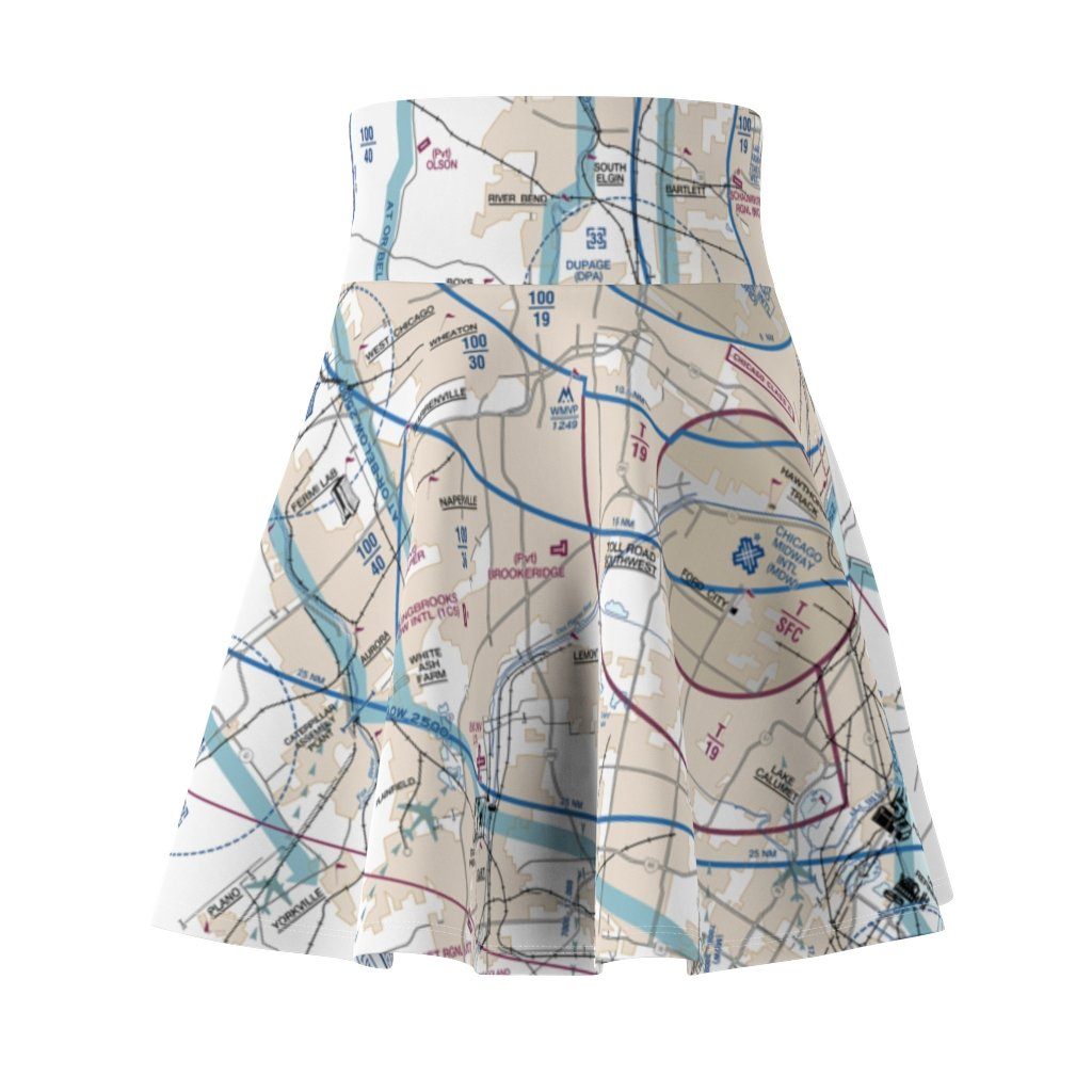 Chicago Flyway Chart | Women's Skirt All Over Prints for women in aviation