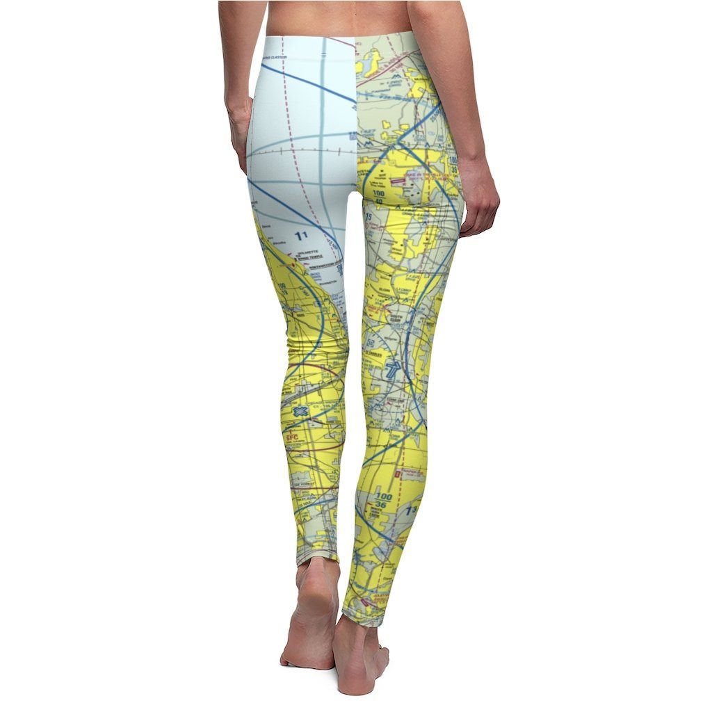 Chicago ORD MDW Chart | Women's Casual Leggings All Over Prints for women in aviation