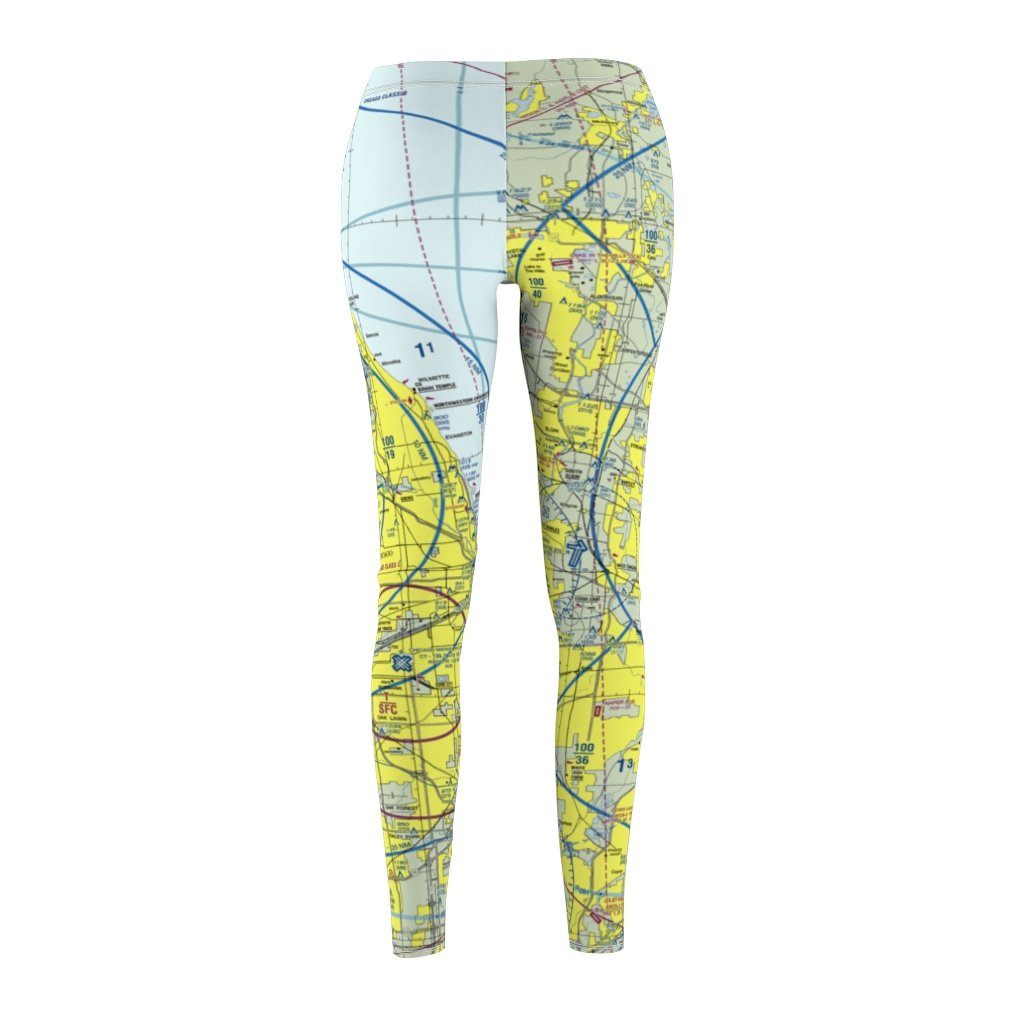 Chicago ORD MDW Chart | Women's Casual Leggings All Over Prints for women in aviation
