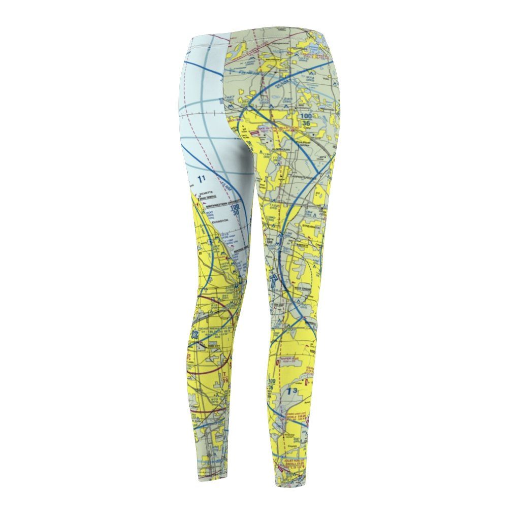 Chicago ORD MDW Chart | Women's Casual Leggings All Over Prints for women in aviation