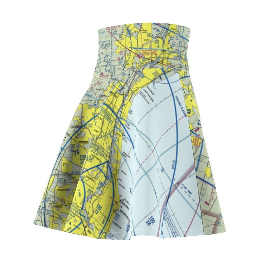Chicago Terminal Chart | Women's Skirt All Over Prints for women in aviation
