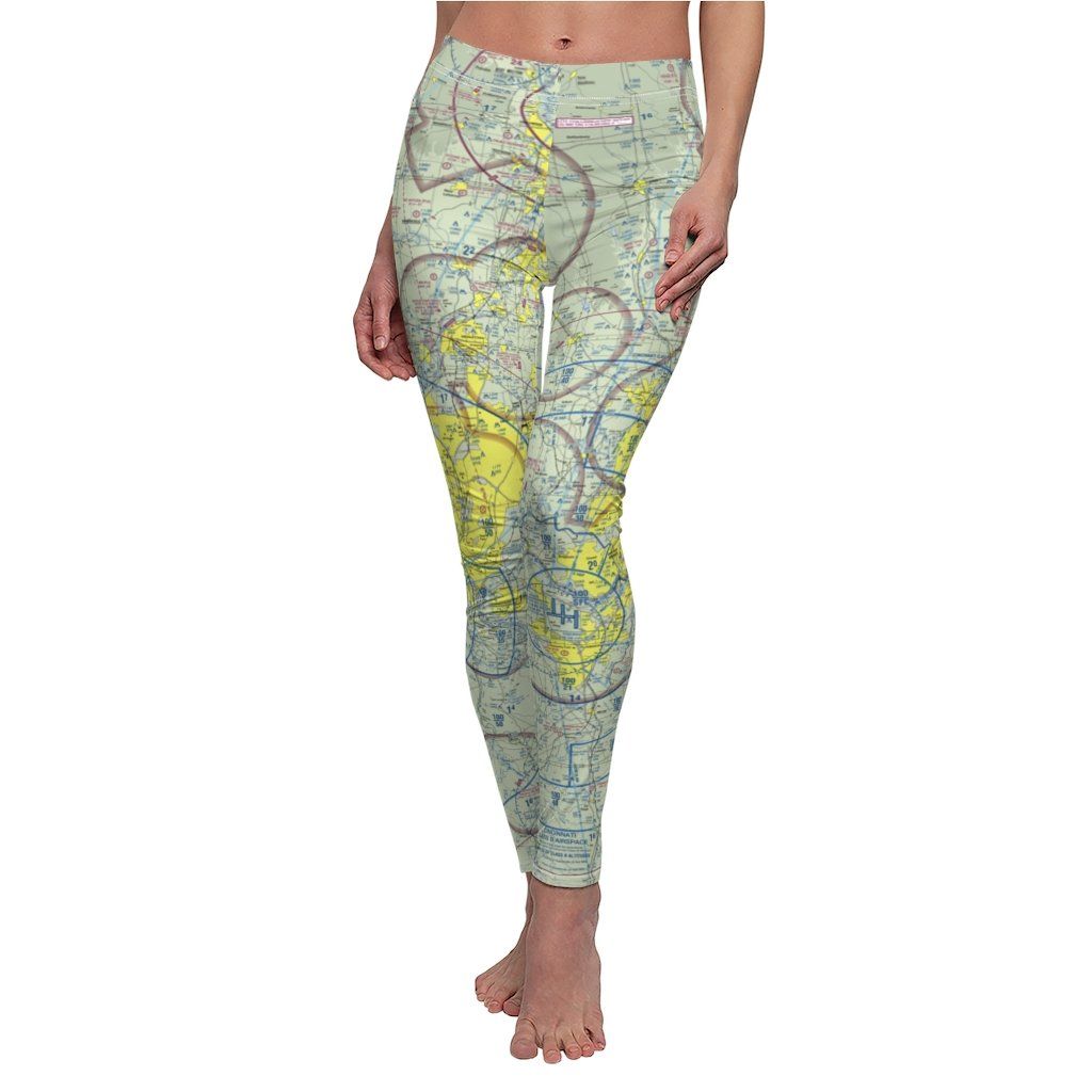 Cincinnati CVG Chart | Women's Casual Leggings All Over Prints for women in aviation