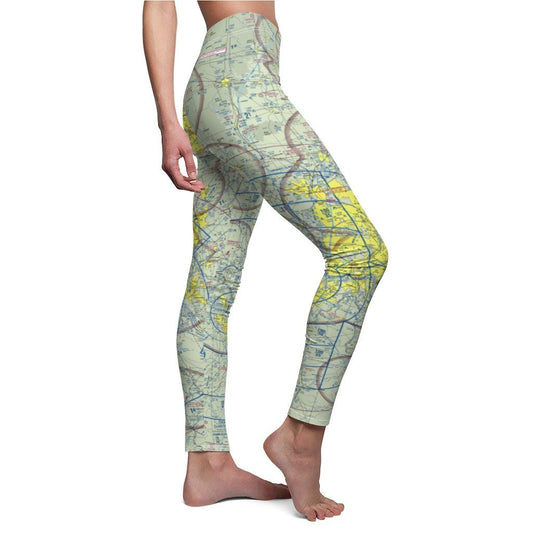 Cincinnati CVG Chart | Women's Casual Leggings All Over Prints White M for women in aviation