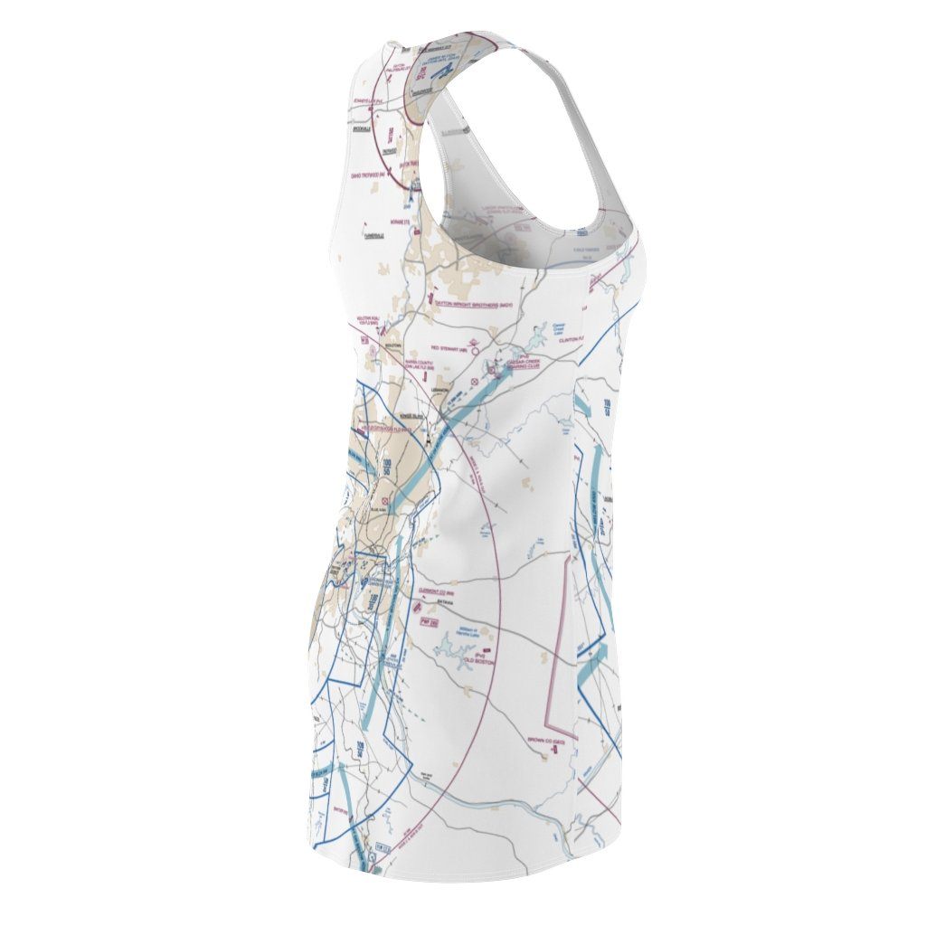 Cincinnati Women's Flyway Chart Racerback Dress All Over Prints for women in aviation