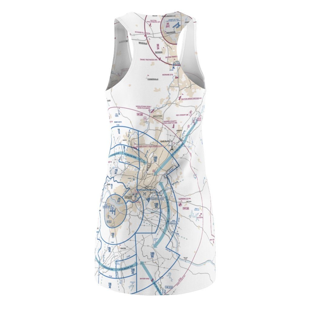 Cincinnati Women's Flyway Chart Racerback Dress All Over Prints for women in aviation