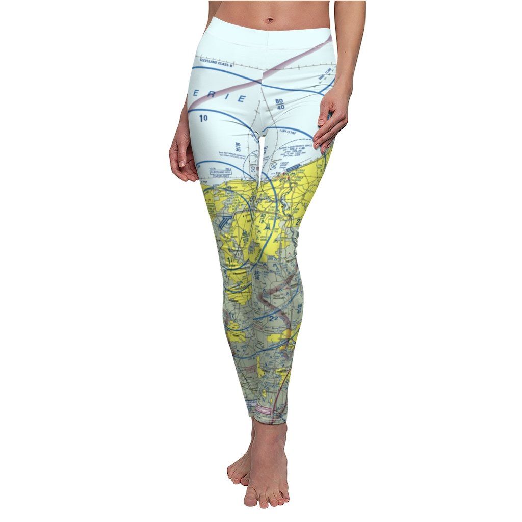 Cleveland CLE Chart | Women's Casual Leggings All Over Prints for women in aviation