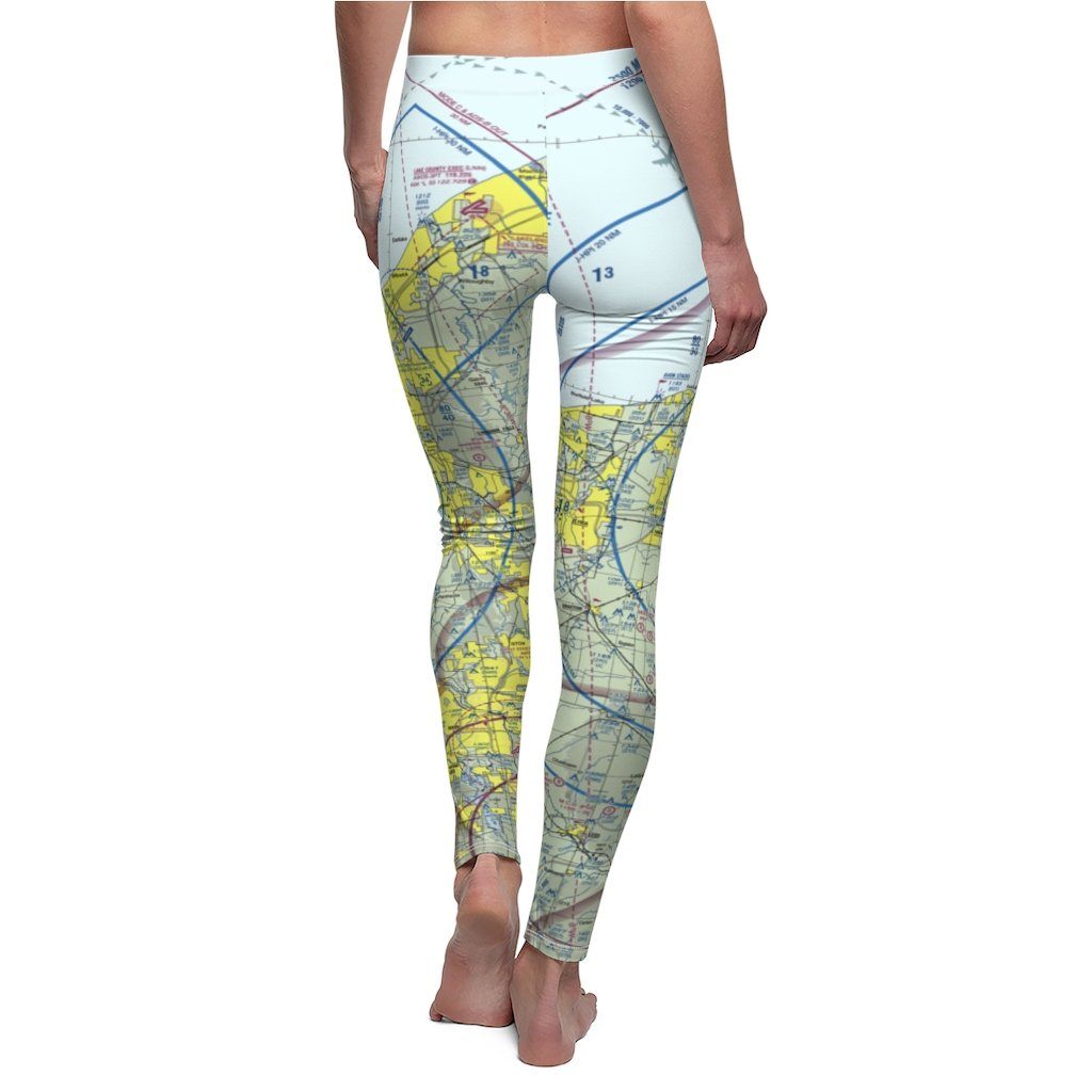 Cleveland CLE Chart | Women's Casual Leggings All Over Prints for women in aviation