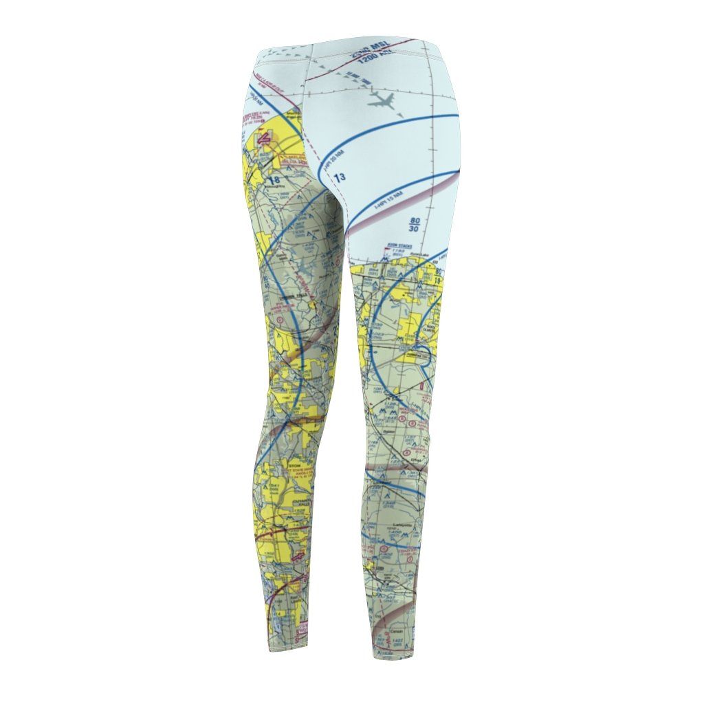 Cleveland CLE Chart | Women's Casual Leggings All Over Prints for women in aviation
