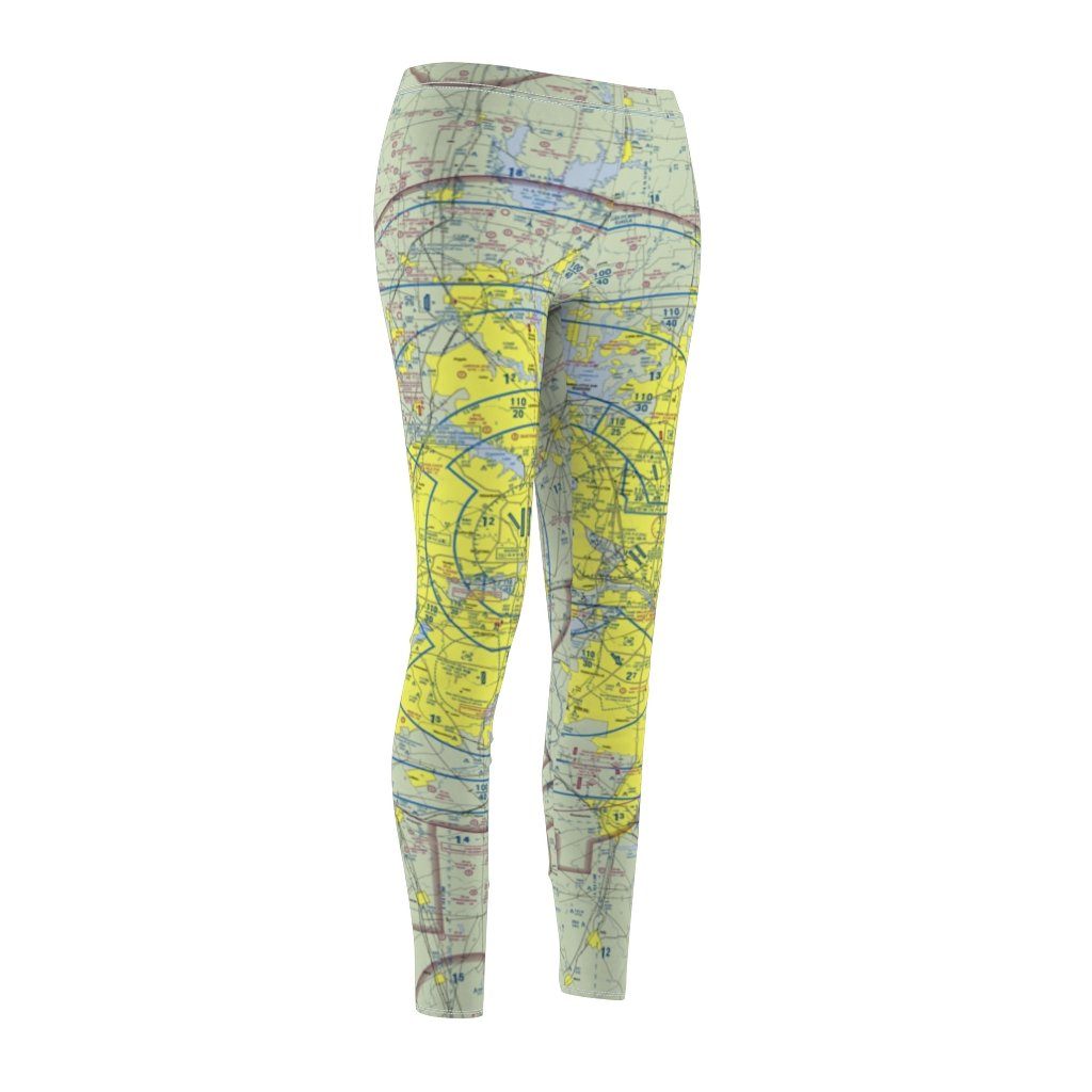 Dallas Fort Worth DFW Chart | Women's Casual Leggings All Over Prints for women in aviation