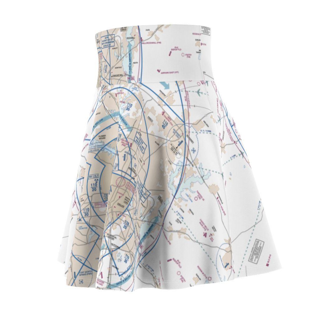 Dallas Fort Worth Flyway Chart | Women's Skirt All Over Prints for women in aviation