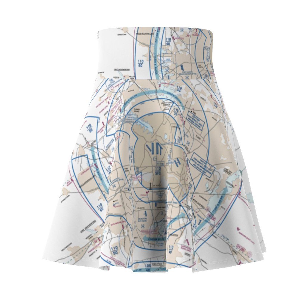 Dallas Fort Worth Flyway Chart | Women's Skirt All Over Prints for women in aviation