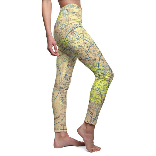 Denver DEN Chart | Women's Casual Leggings All Over Prints White M for women in aviation