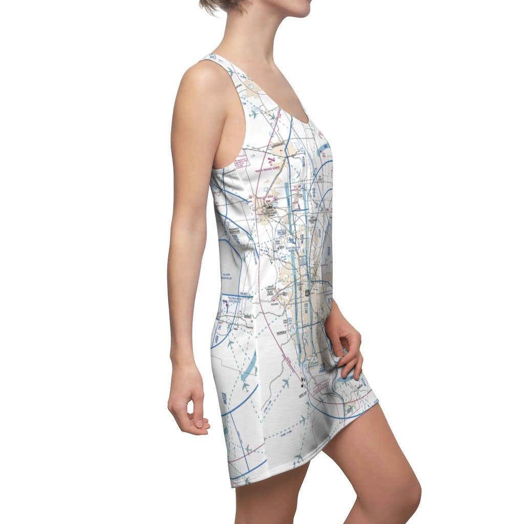 Denver Women's Flyway Chart Racerback Dress All Over Prints for women in aviation