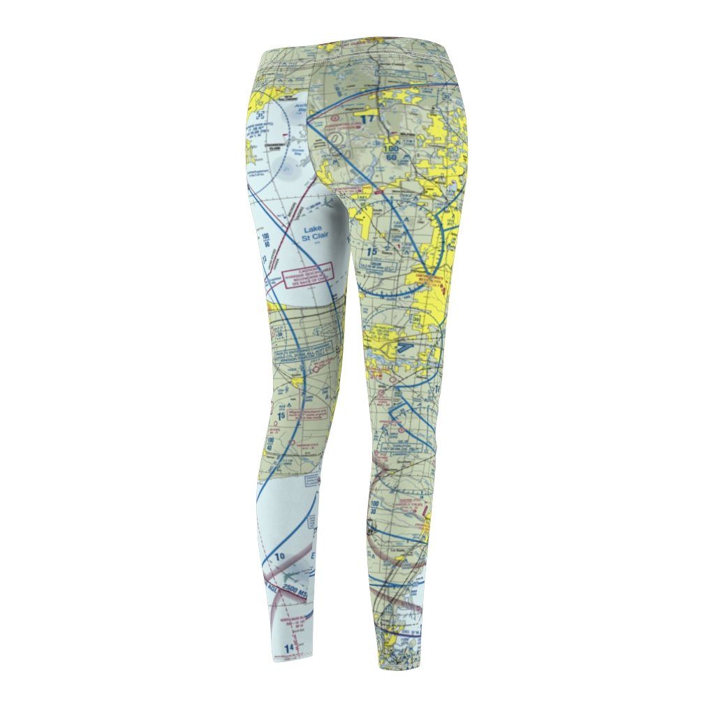 Detroit DTW Chart | Women's Casual Leggings All Over Prints for women in aviation