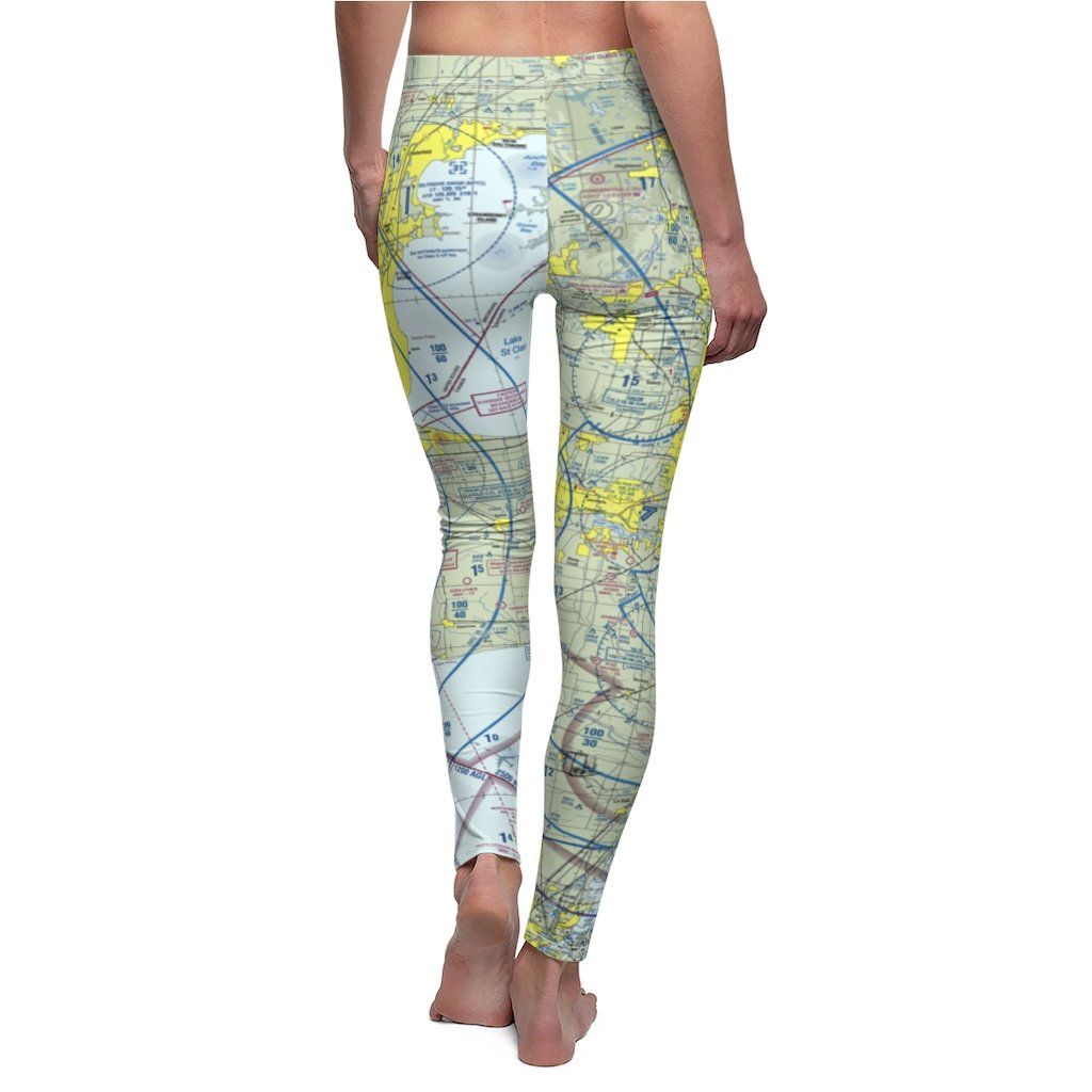 Detroit DTW Chart | Women's Casual Leggings All Over Prints for women in aviation