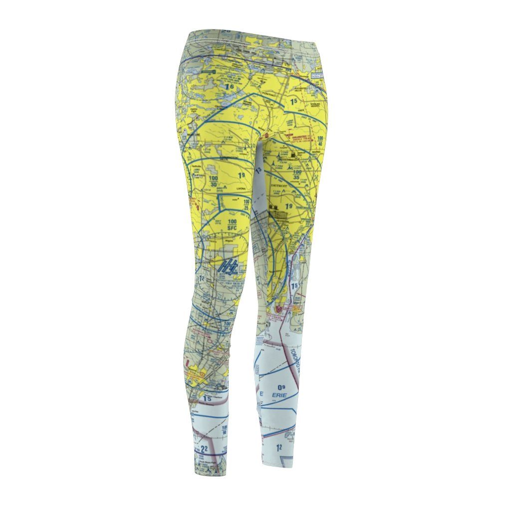 Detroit DTW Chart | Women's Casual Leggings All Over Prints for women in aviation