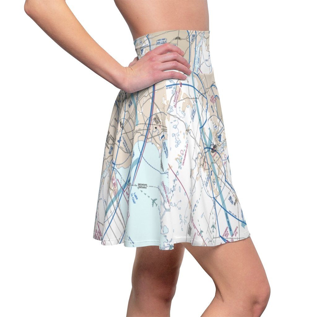 Detroit Flyway Chart | Women's Skirt All Over Prints for women in aviation