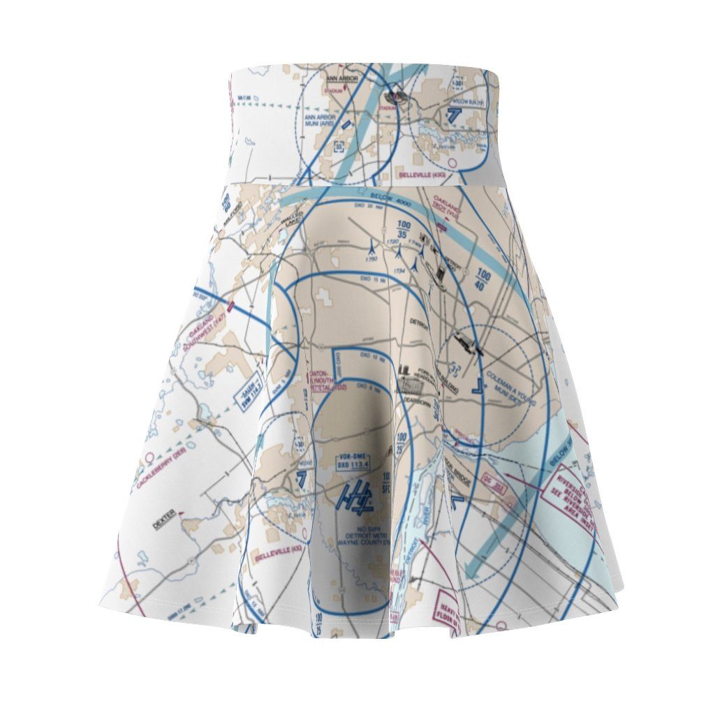 Detroit Flyway Chart | Women's Skirt All Over Prints for women in aviation
